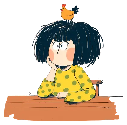Girl with Chicken on Head