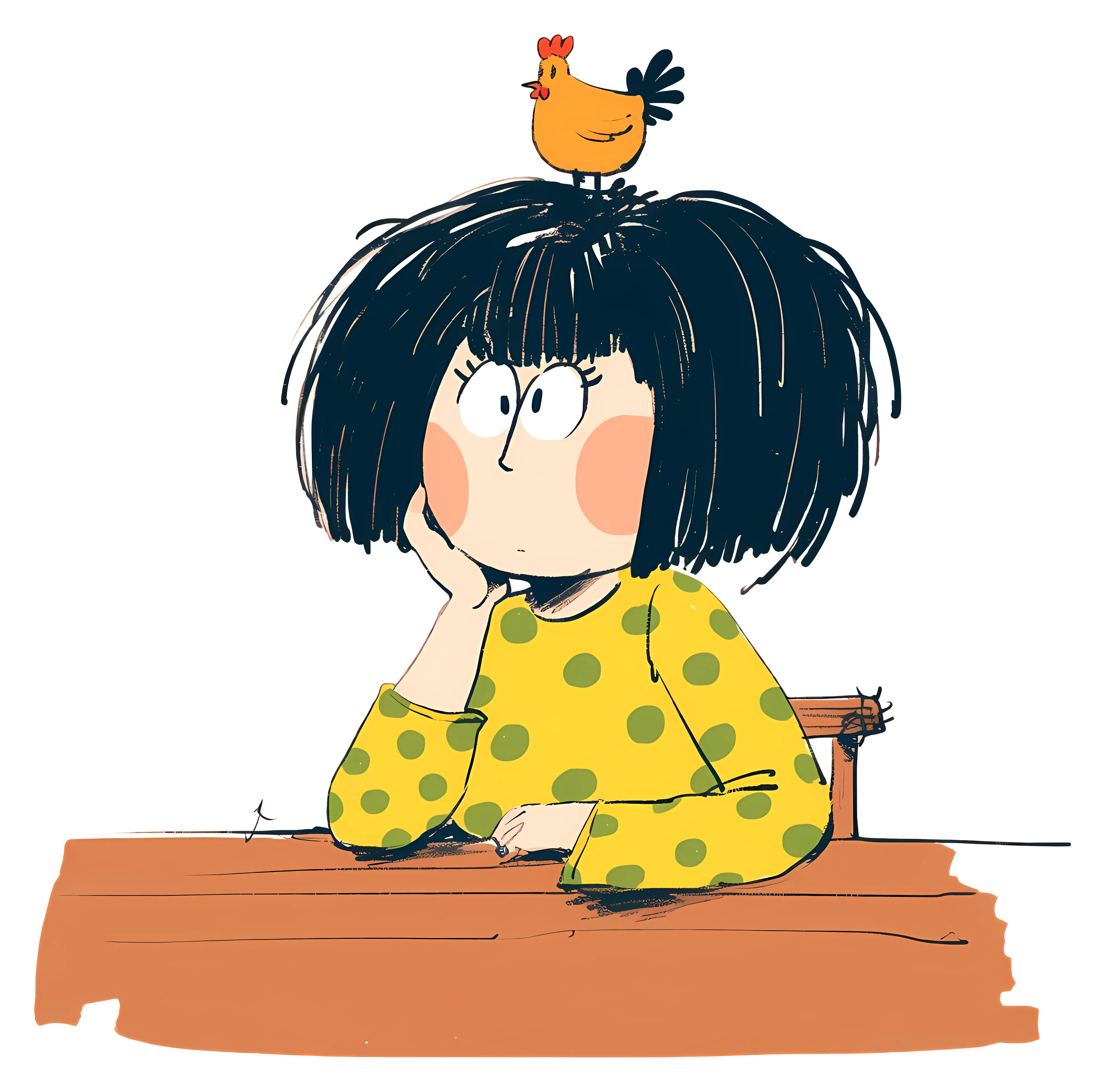 Girl with Chicken on Head