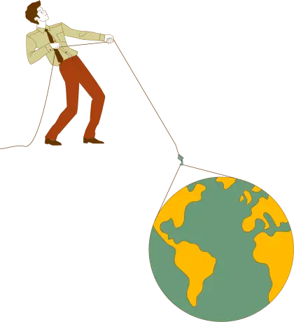 Person Pulling the Earth
