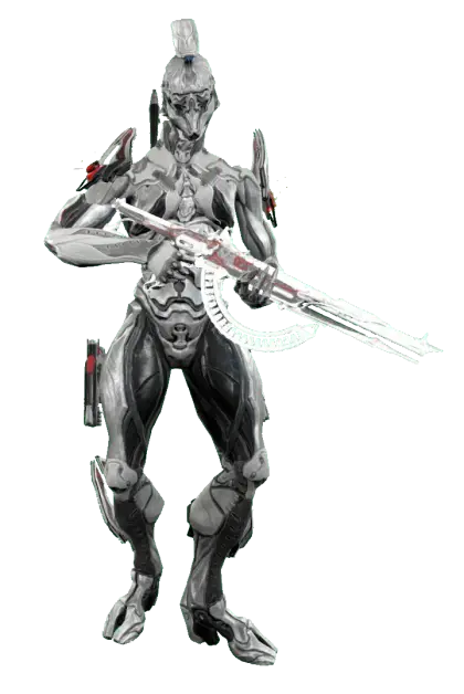 Sci-Fi Metallic Character with High-Tech Weapon