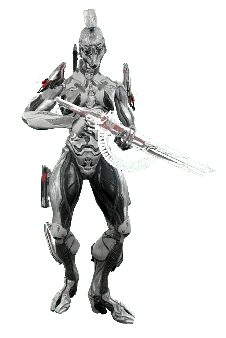 Sci-Fi Metallic Character with High-Tech Weapon