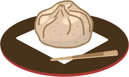 Dumpling on Plate with Chopsticks
