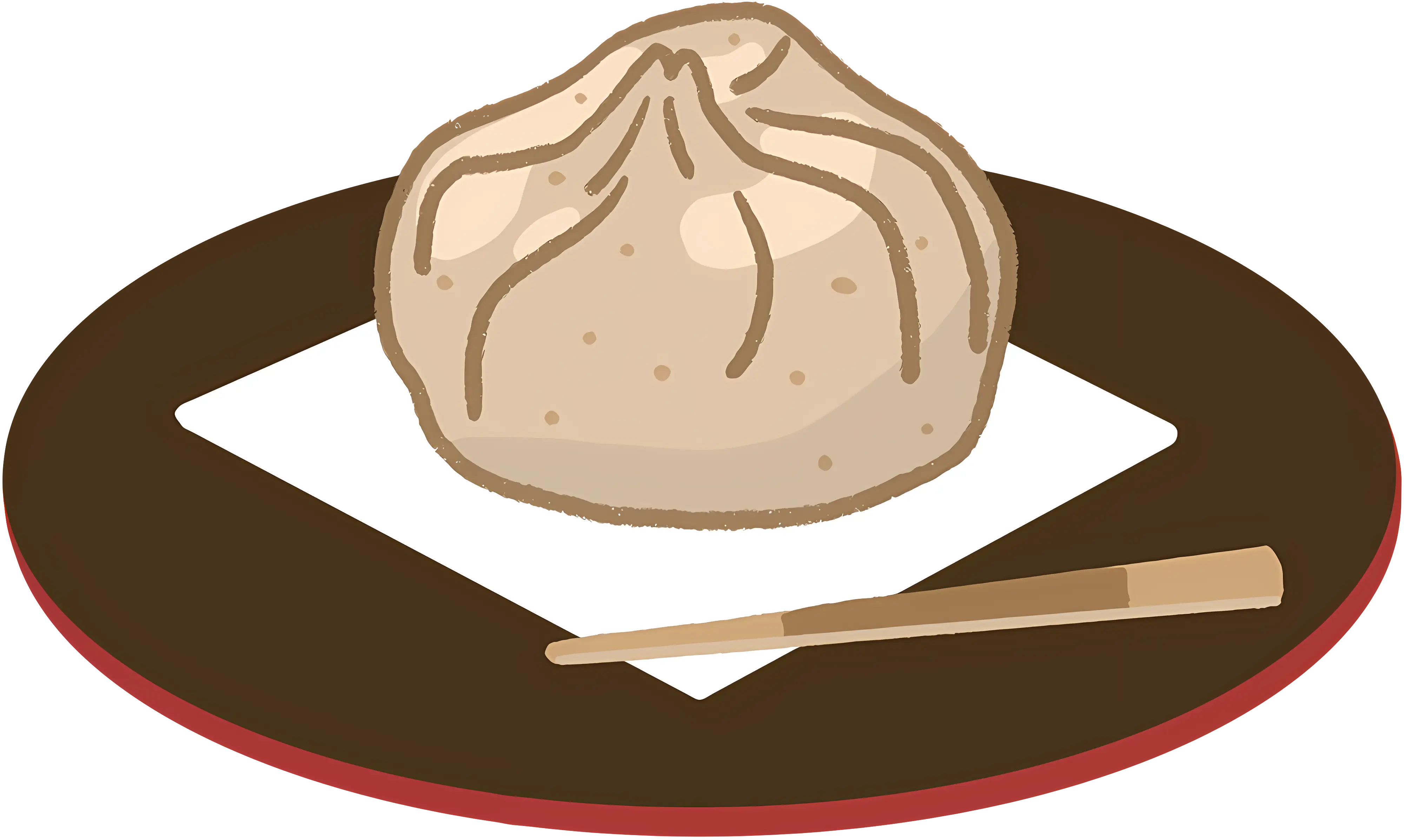 Dumpling on Plate with Chopsticks