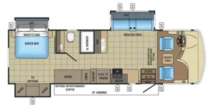 RV Floor Plan Layout Illustration