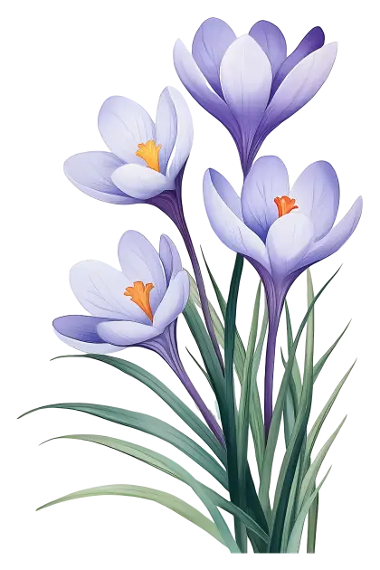 Beautiful Purple Flower Illustration