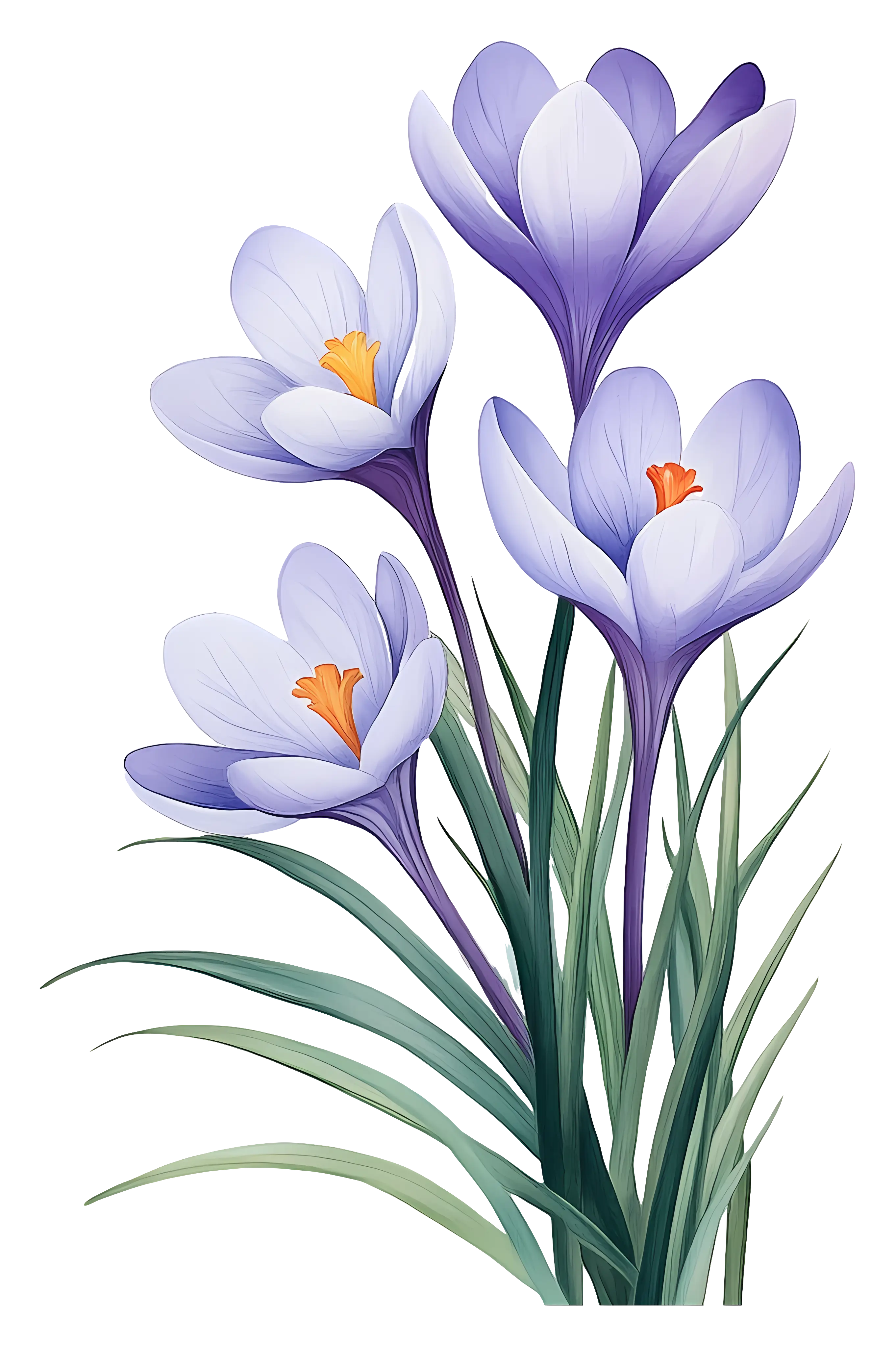 Beautiful Purple Flower Illustration