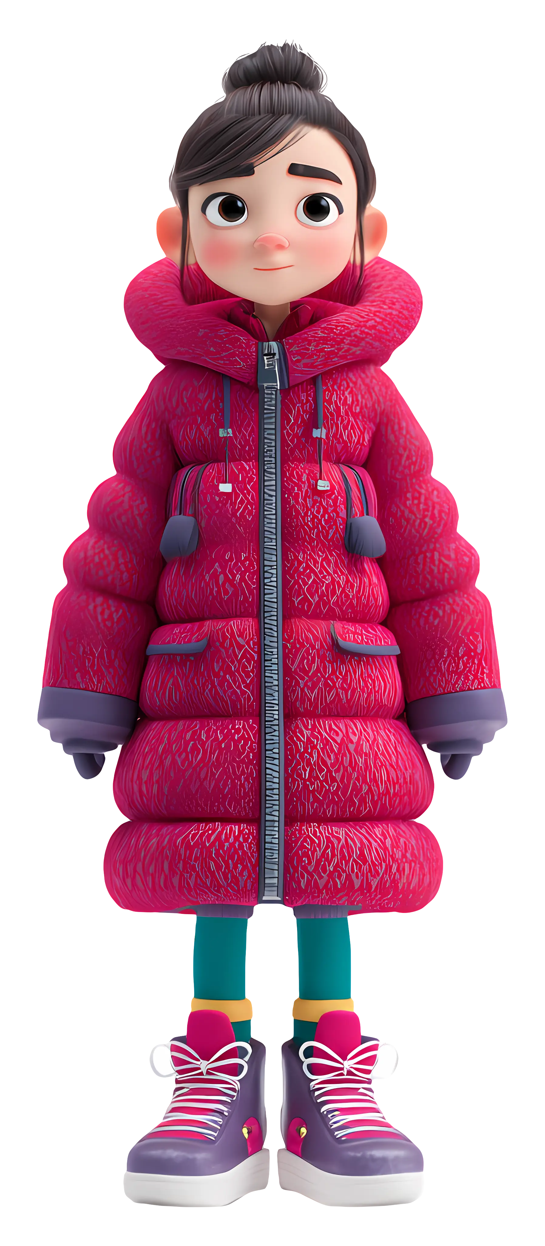 Girl in Winter Coat and Boots