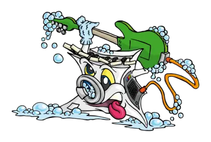 Cartoon Washing Machine Playing Guitar