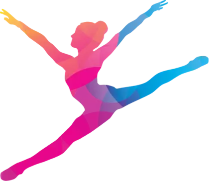 Colorful Dancer Silhouette in Motion