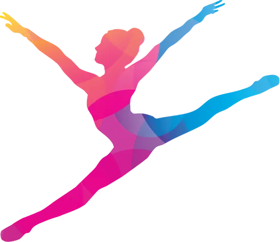 Colorful Dancer Silhouette in Motion