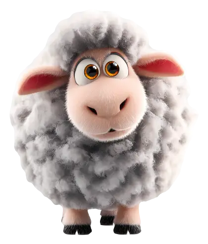 Cute Cartoon Sheep Illustration