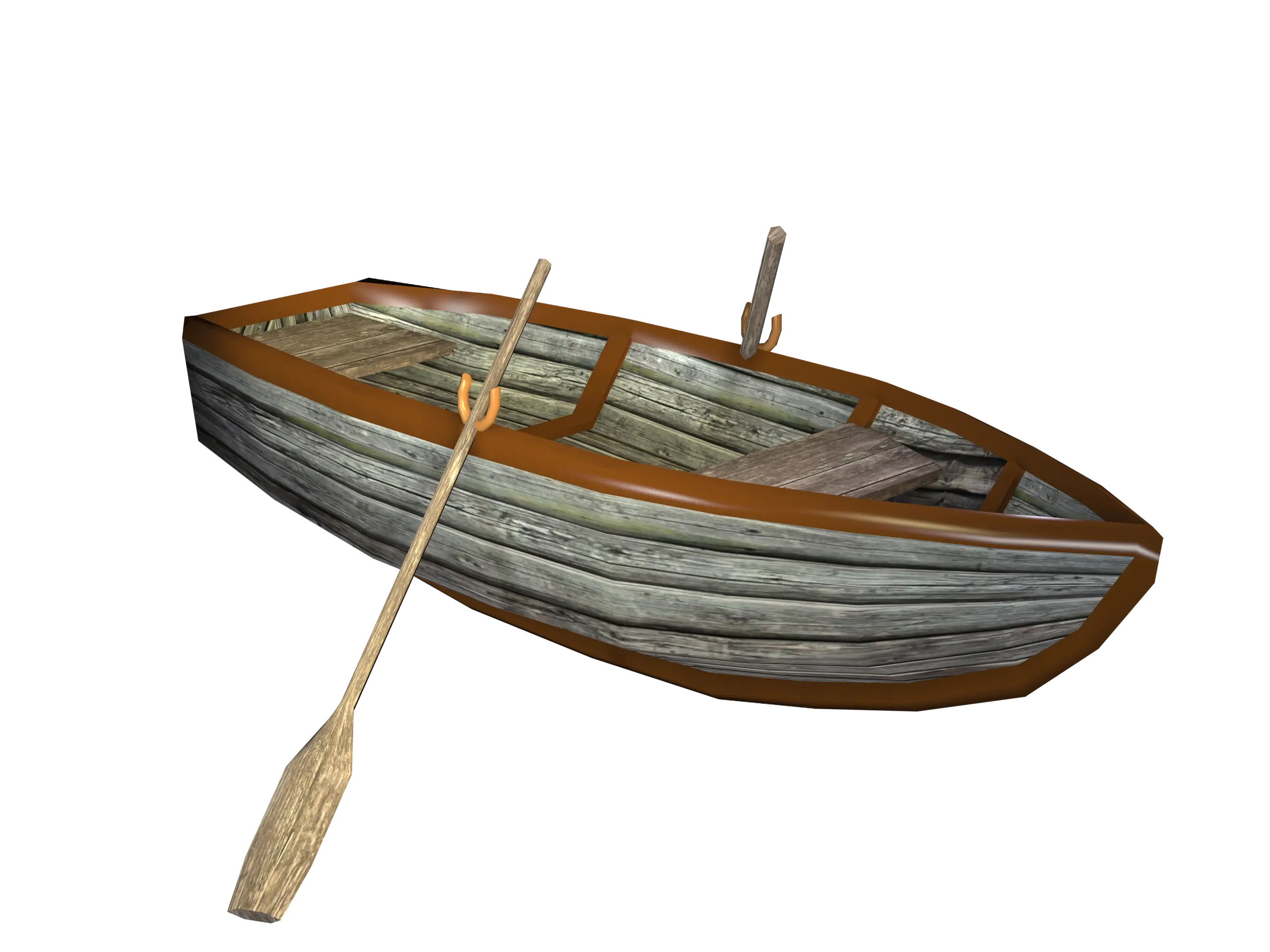 Vintage Wooden Rowboat with Oars
