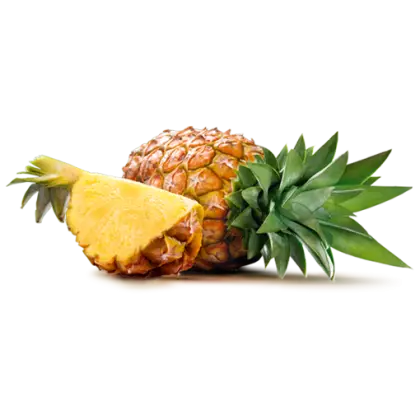 Whole Pineapple with a Slice
