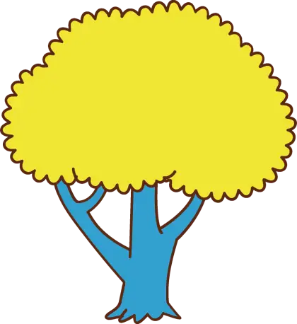 Colorful Yellow Tree with Blue Trunk