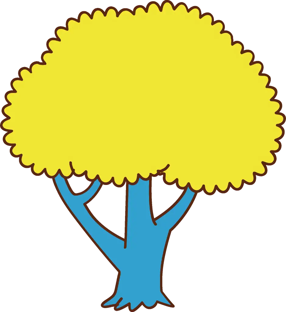 Colorful Yellow Tree with Blue Trunk