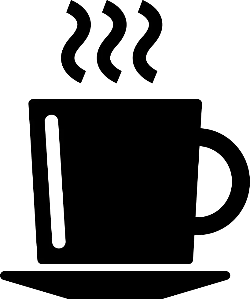 Steaming Black Mug on Saucer Icon
