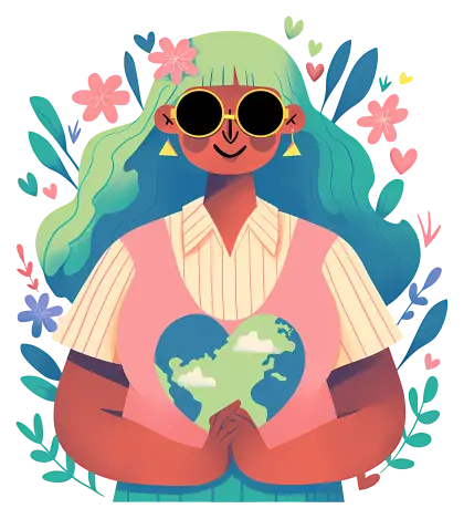 Stylish Woman Holding Globe