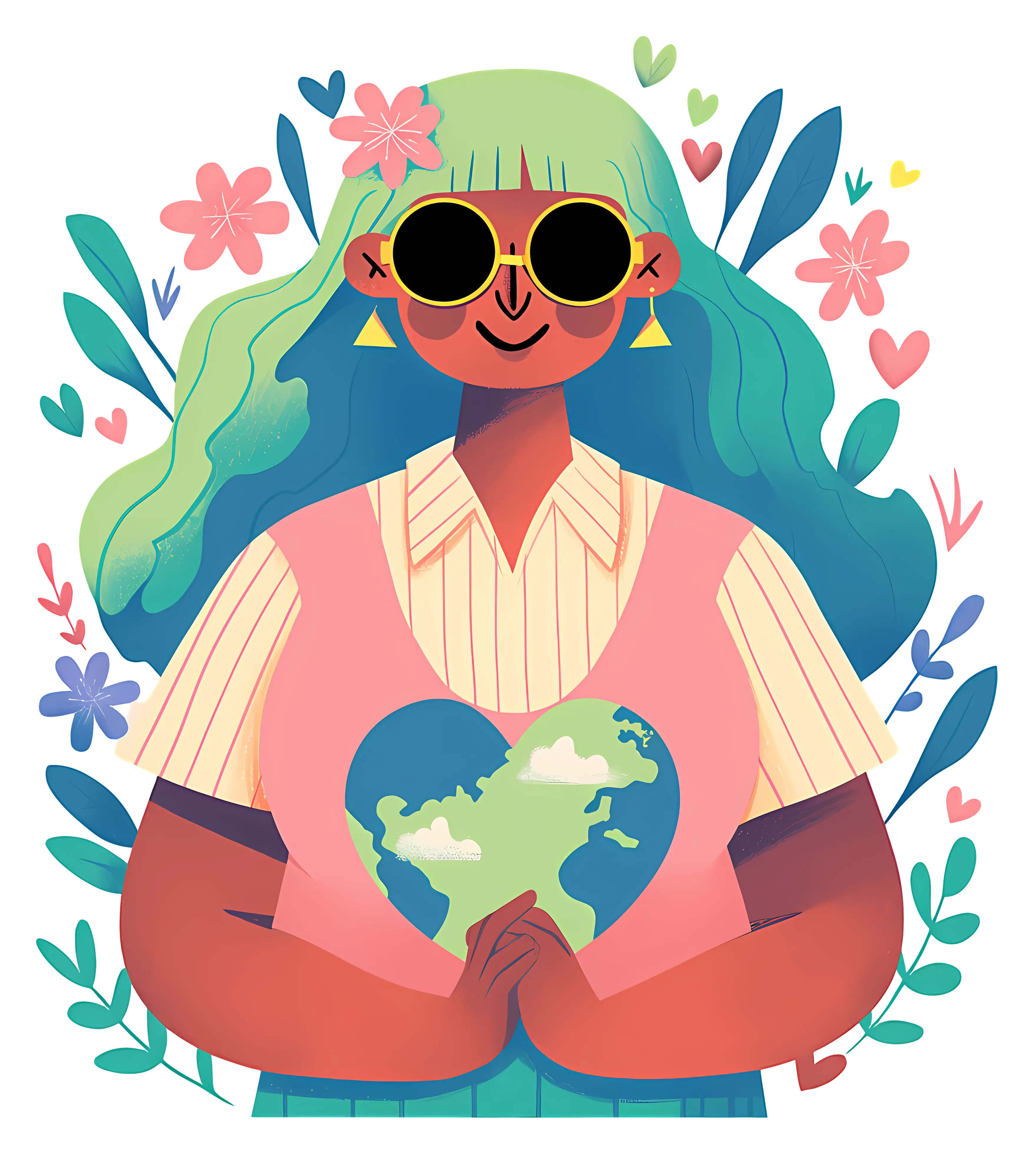 Stylish Woman Holding Globe