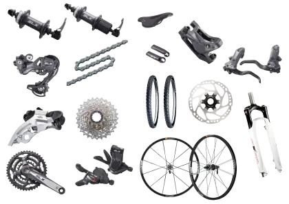 Various bicycle parts