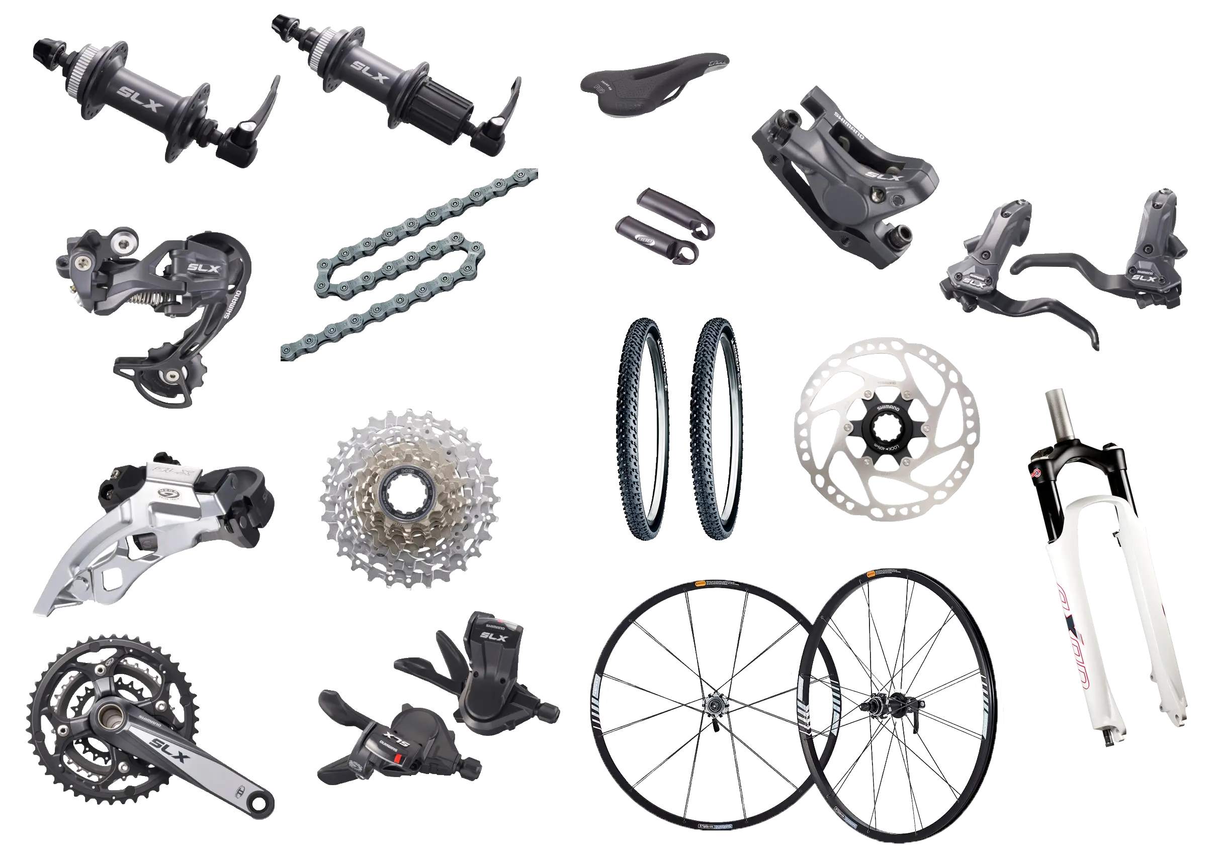 Various bicycle parts