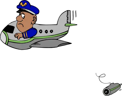 Cartoon Pilot in Airplane