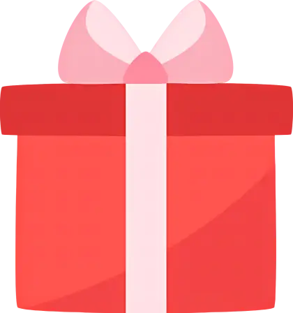 Red Gift Box with Pink Bow