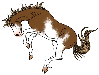 Bucking Horse Cartoon Illustration
