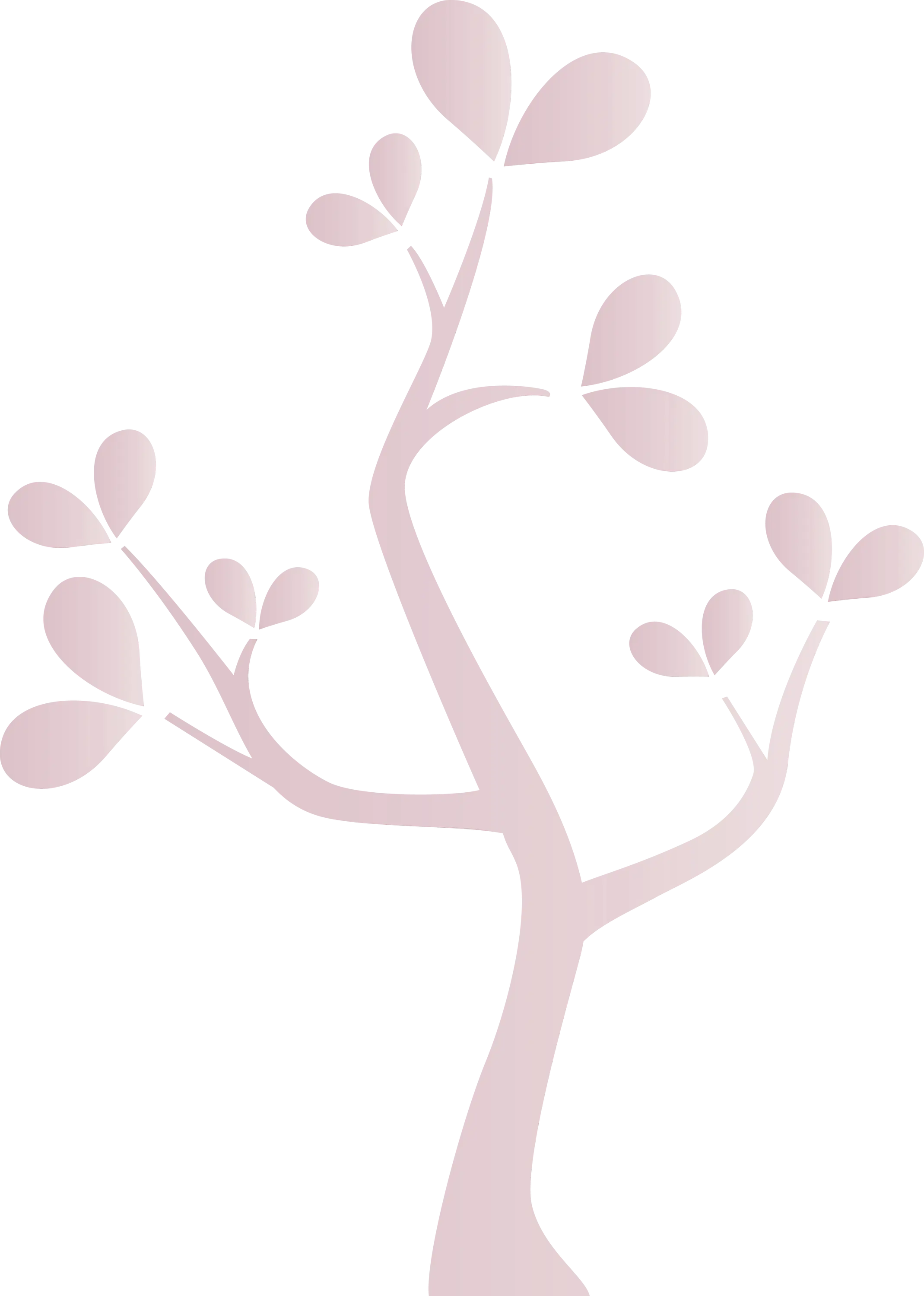 Minimal Pink Tree Drawing