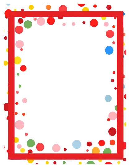 Red Rectangle Frame with Festive Dots