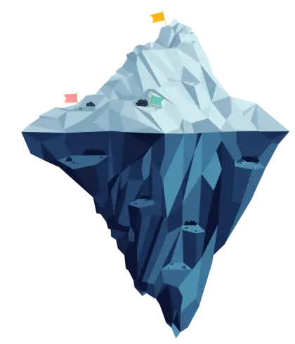Detailed Iceberg with Flags