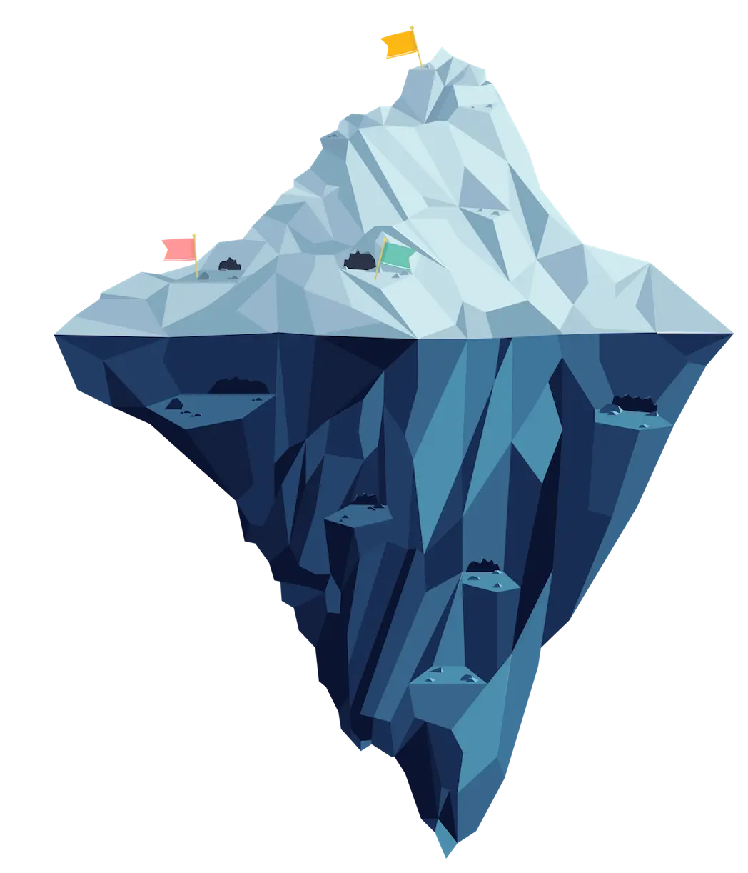 Detailed Iceberg with Flags