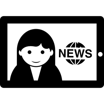 News Reporter on Tablet Icon