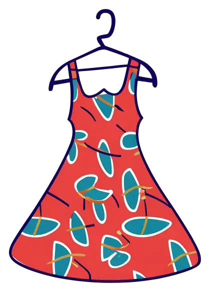 Red Patterned Summer Dress on Hanger