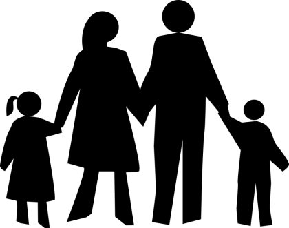 Silhouette of a Family Together