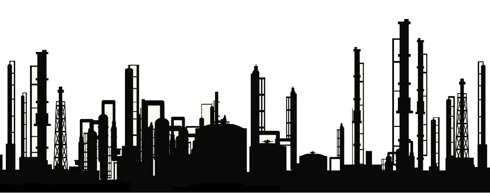 Industrial Silhouette of Factories