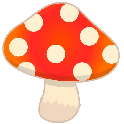 Whimsical Red Dotted Mushroom Illustration