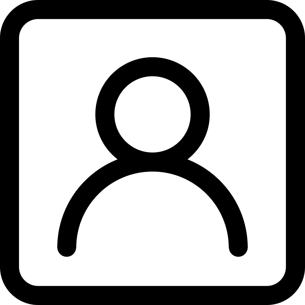 Person Profile Icon in Minimalist Square Design