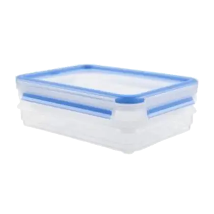 Plastic Food Container with Blue Lid