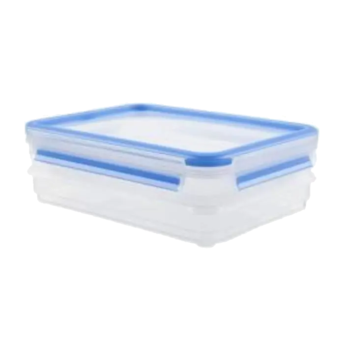 Plastic Food Container with Blue Lid