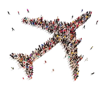 Airplane Shape Made of People