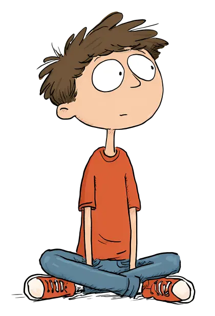 Cartoon Boy Sitting Illustration