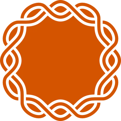 Decorative Circular Frame in Orange