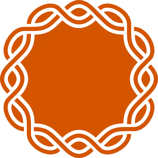 Decorative Circular Frame in Orange