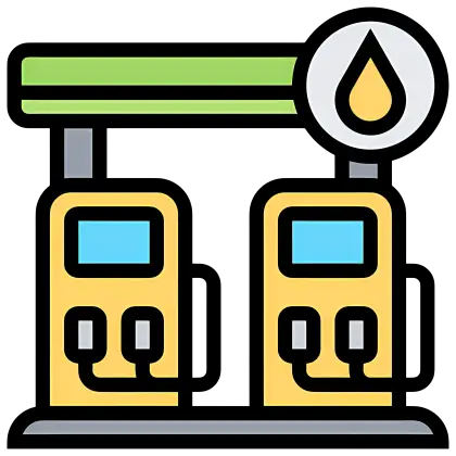 Gas Station with Fuel Pumps