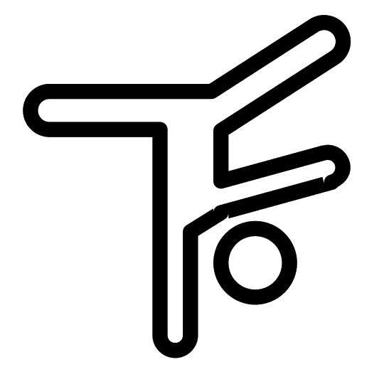 Simple Black Cartwheel Icon