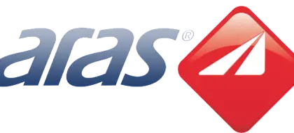 Aras Company Logo with Red Diamond Symbol