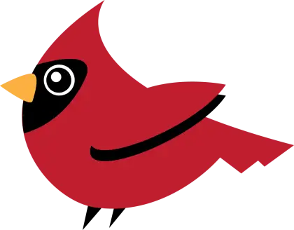 Bright Red Cartoon Cardinal Illustration