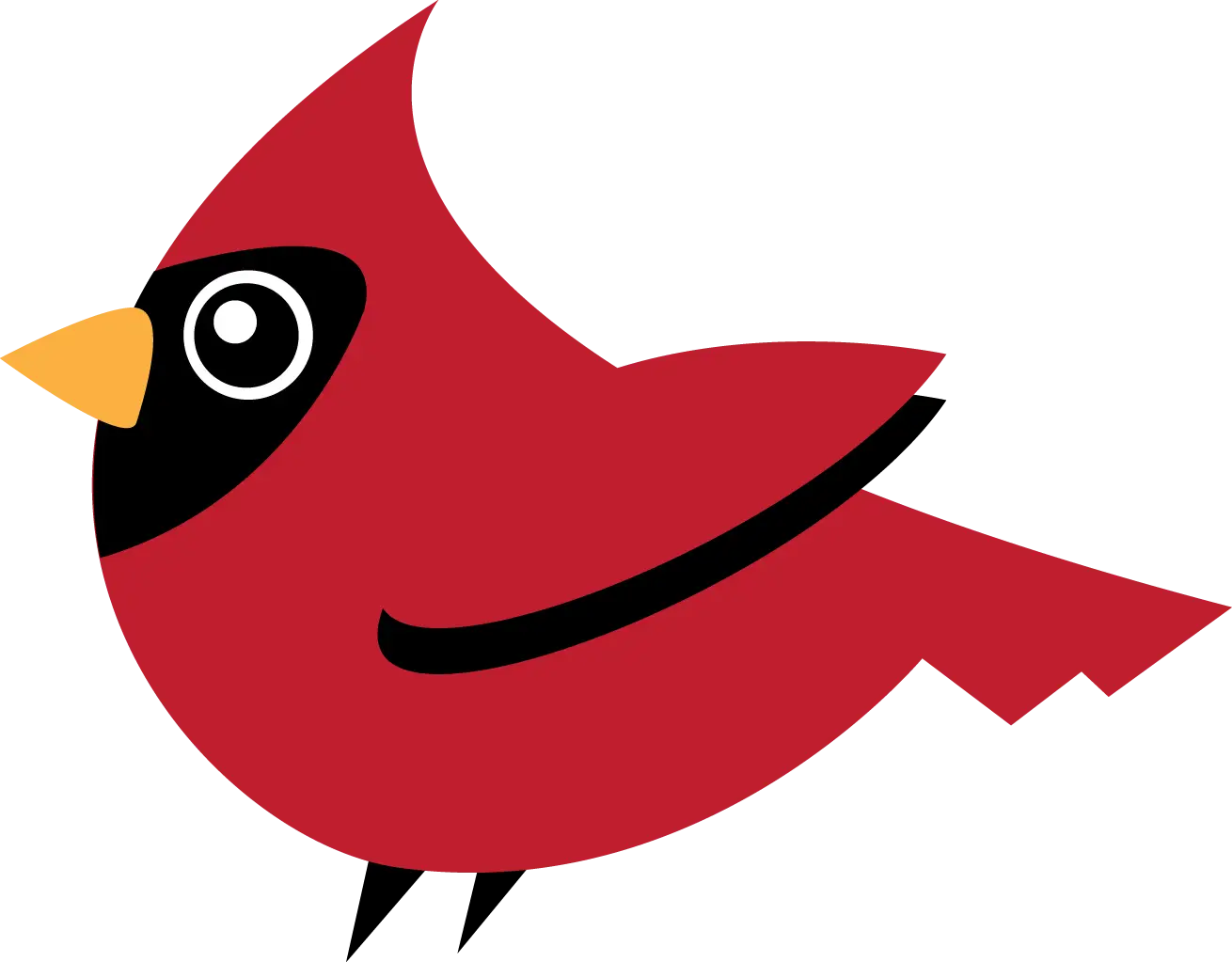 Bright Red Cartoon Cardinal Illustration
