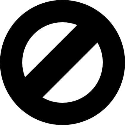Black Prohibition Symbol for Restricted Areas