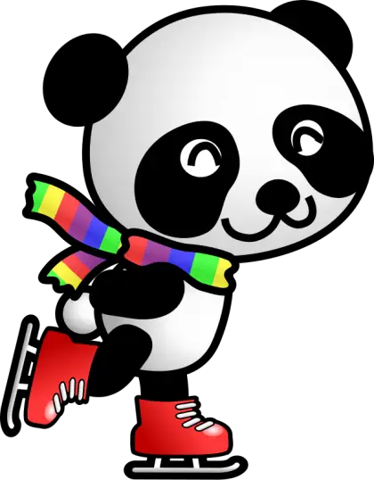 Cute Ice Skating Panda